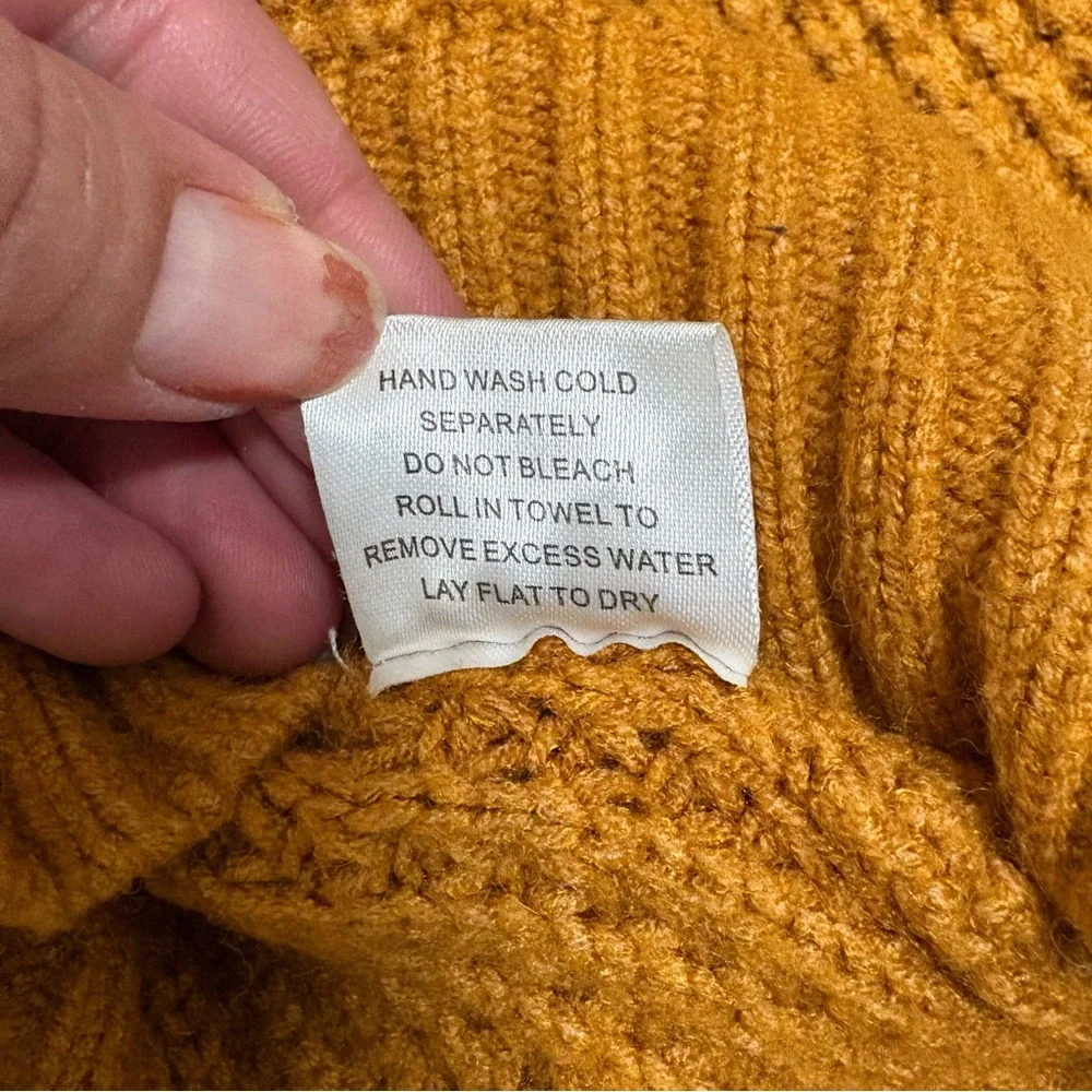 Modcloth cowlneck chunky sweater mustard yellow fall cozy versitile soft autumn - Picture 5 of 10